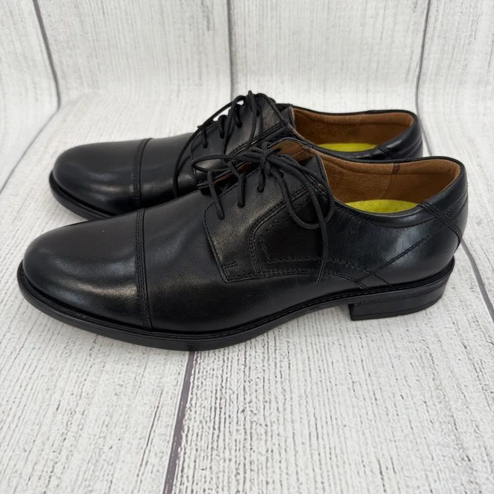 Florsheim Oxfords Mens 8.5 Black Leather Medfield Cap Toe Dress Shoes Career
